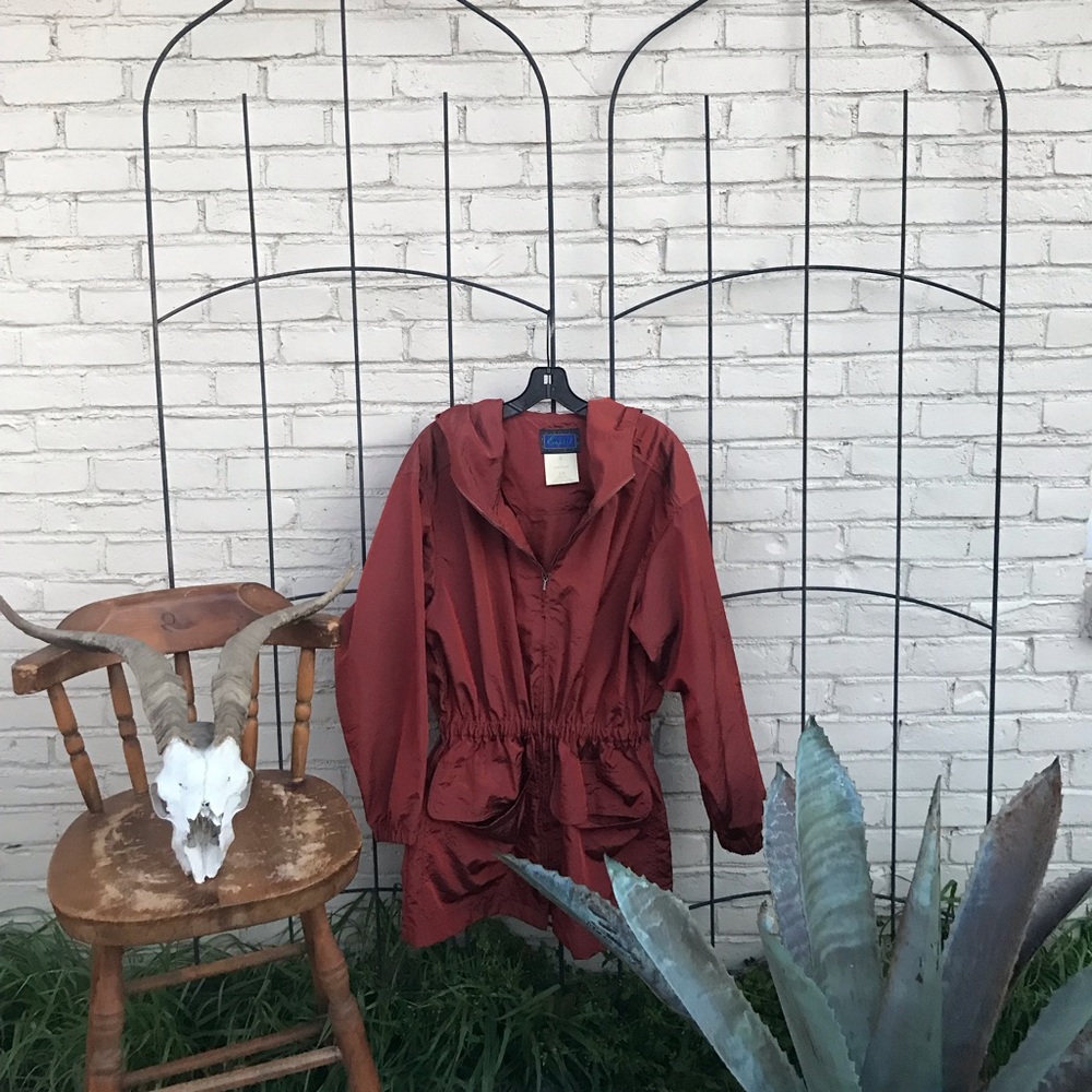 Rustic orange rain coat
